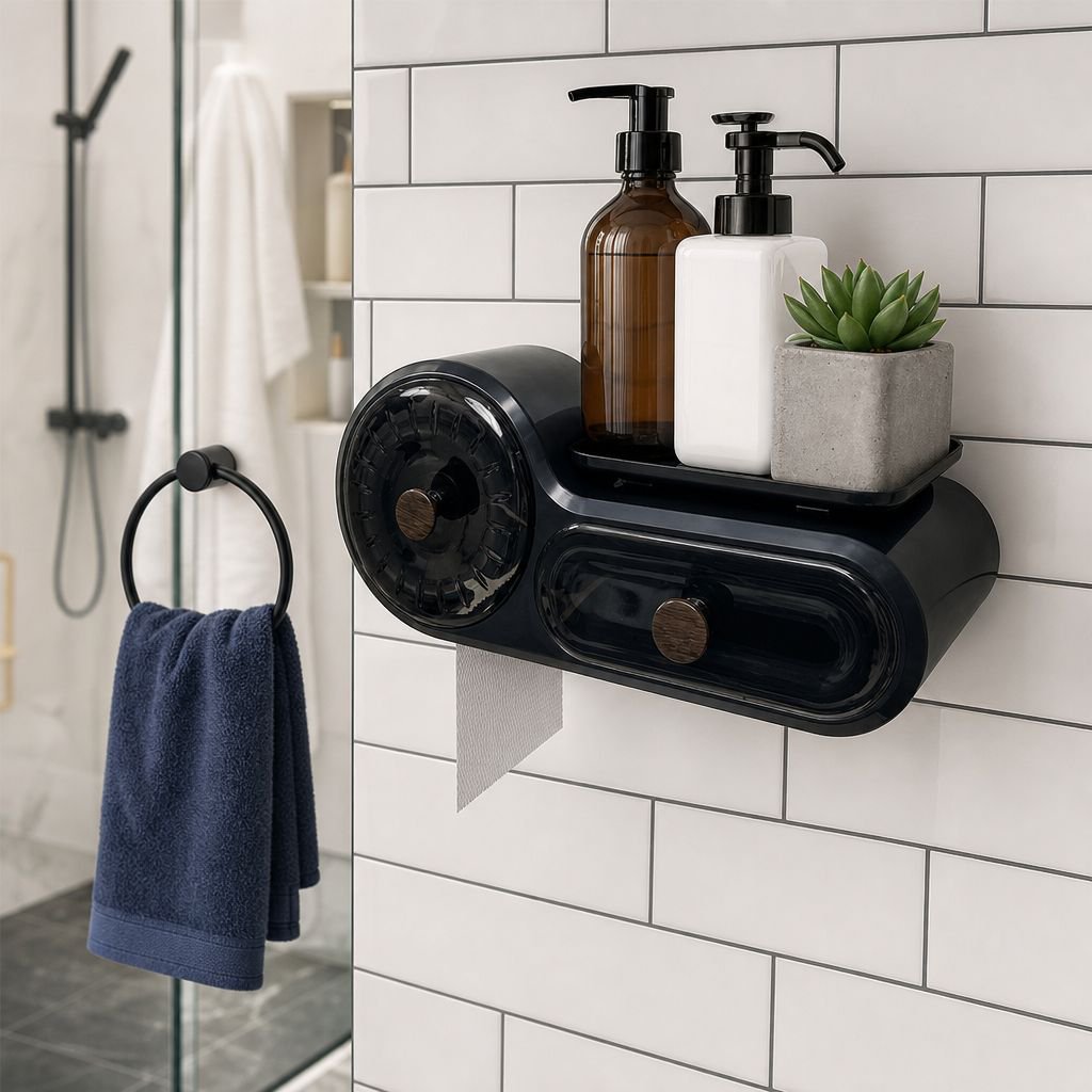 Easy installation wall shelf with adhesive mounting