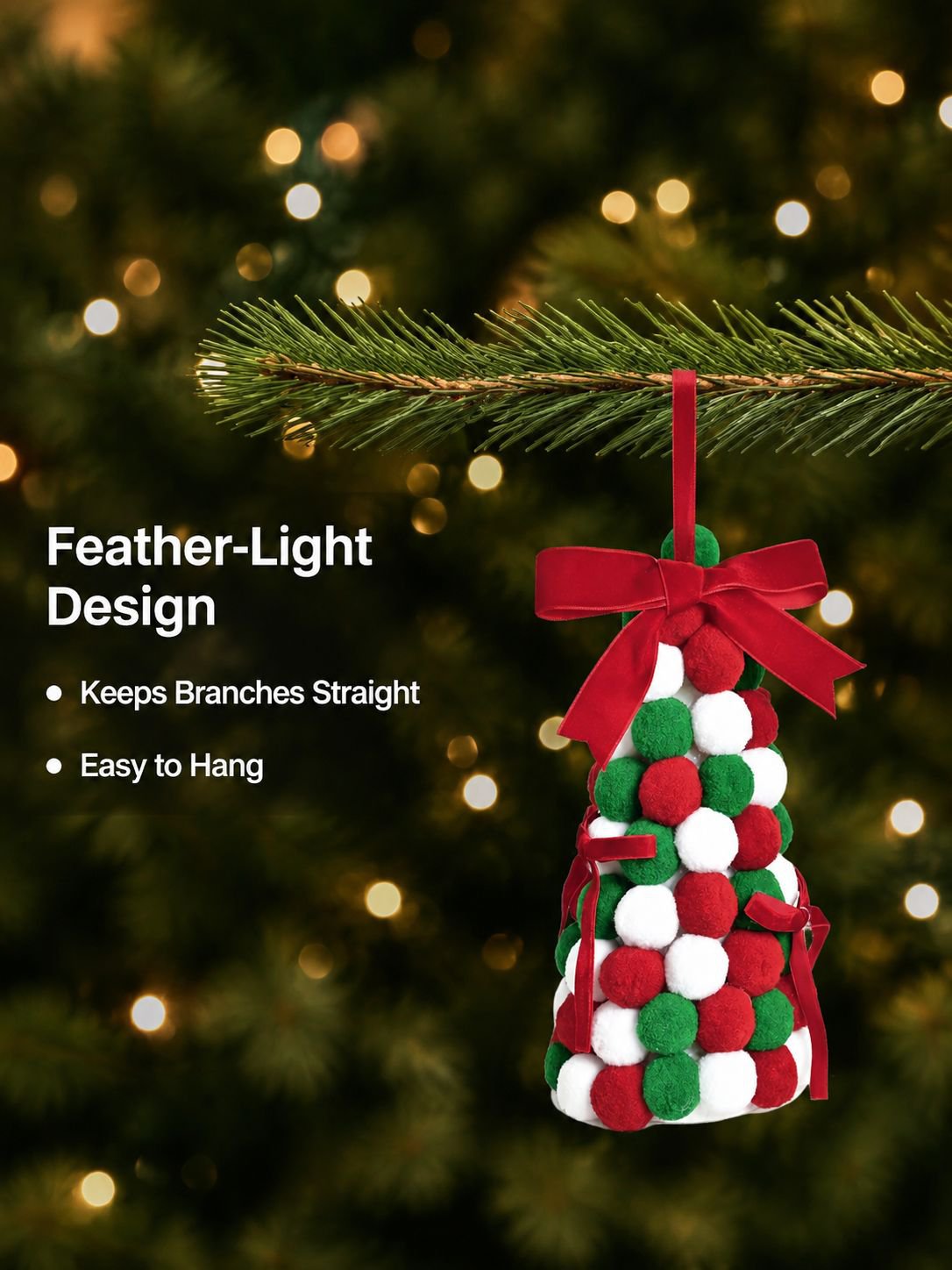 Pom-pom Christmas tree decorations