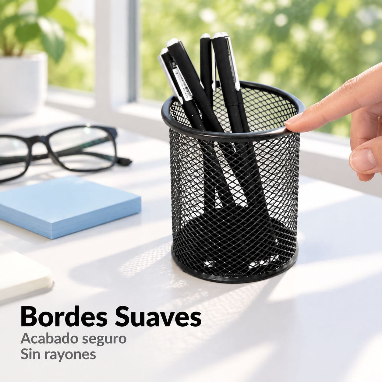 Organizador Redondo de Metal para Escritorio Escolar