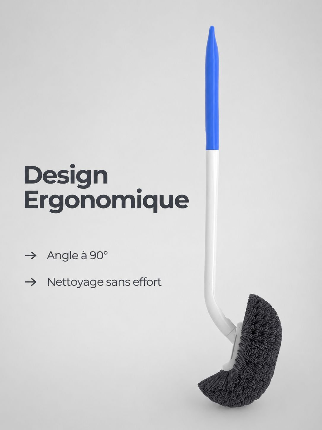 Brosse de toilette avec manche allongé pour atteindre les endroits difficiles d'accès