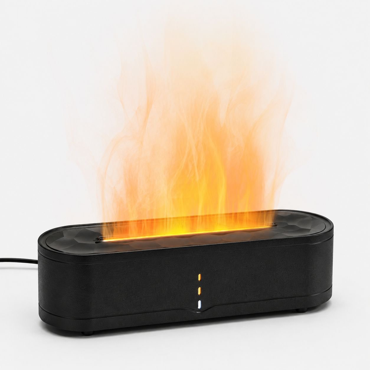 Difusor de aroma con llama simulada, lámpara multicolor y humidificador para casa