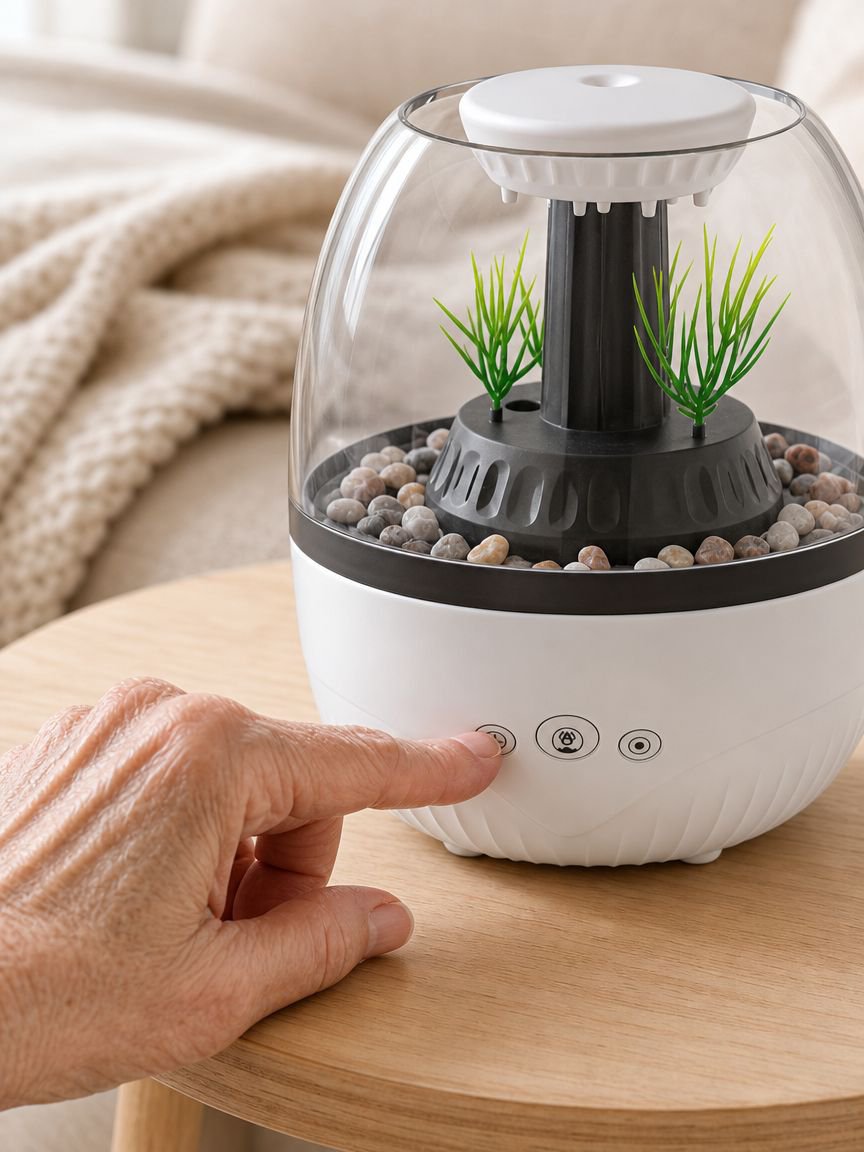 Decorative humidifier with seven-color ambient lighting effect
