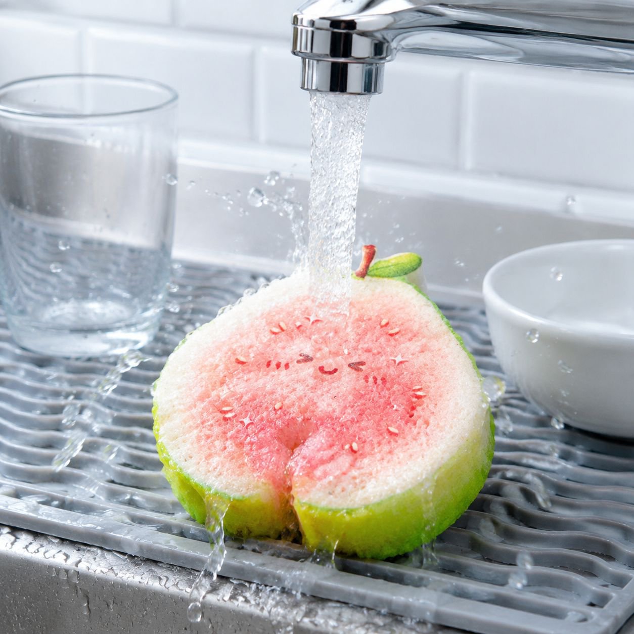 JMY-Cartoon Fruit Wood Pulp Sponge Dishwashing Wipe