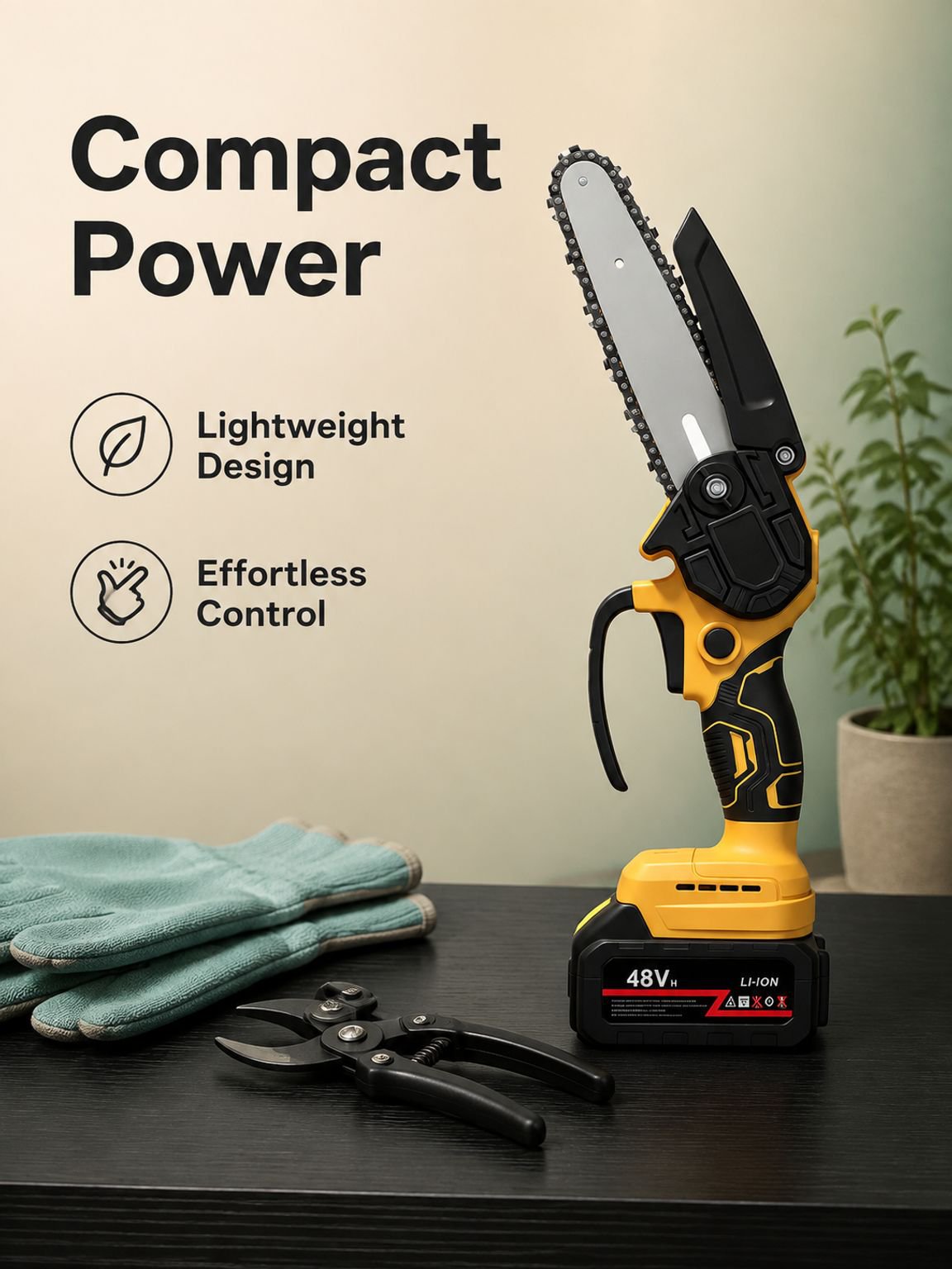 Portable 6-Inch High-Power Electric Chainsaw
