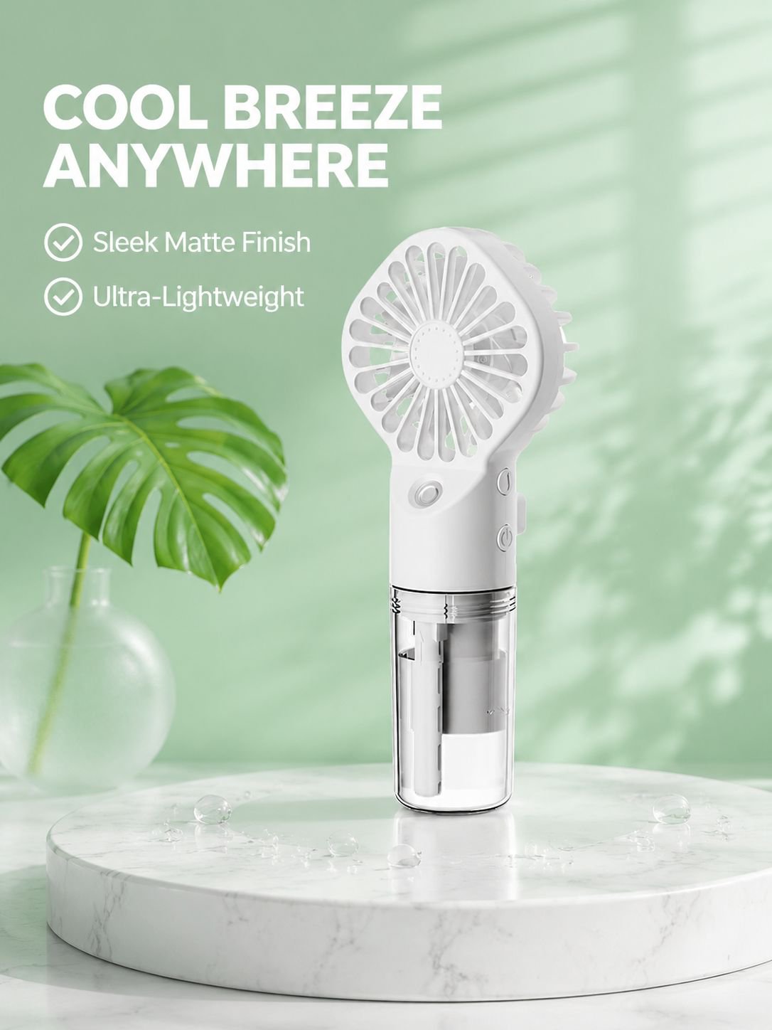 Portable Mist Humidifying Handheld Mini Rechargeable Small Air Conditioner Fan