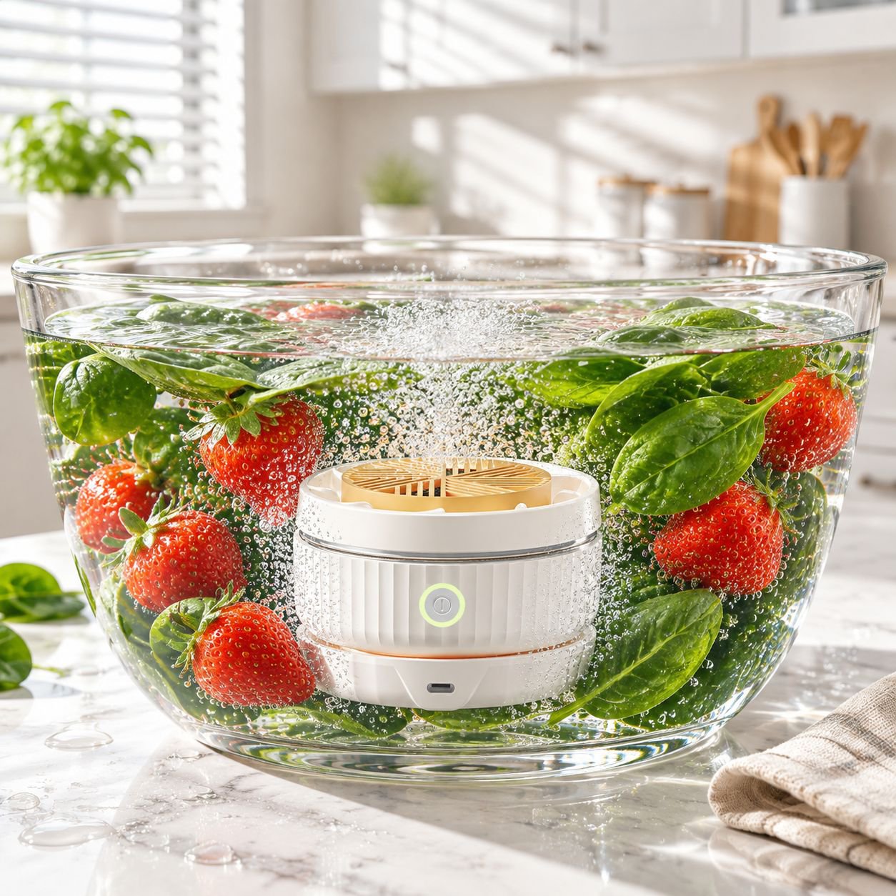 Food-grade wireless fruit and vegetable washer and sterilizer