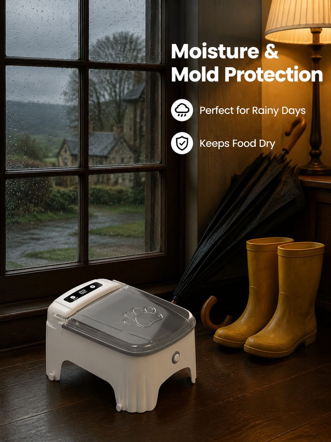 Easy-to-clean detachable food container of pet feeder