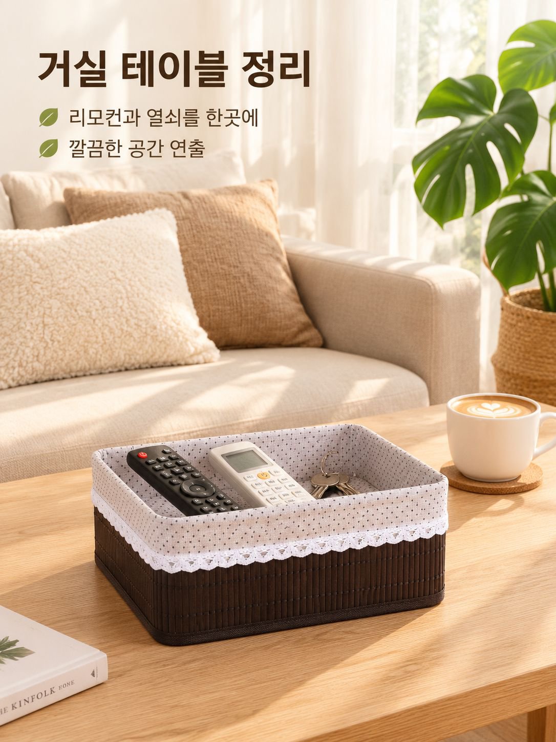 대나무 짜임 수납 바구니