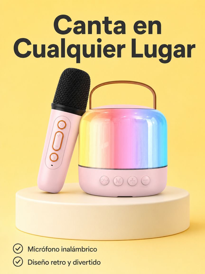 Altavoz portátil con micrófono integrado para karaoke infantil y al aire libre