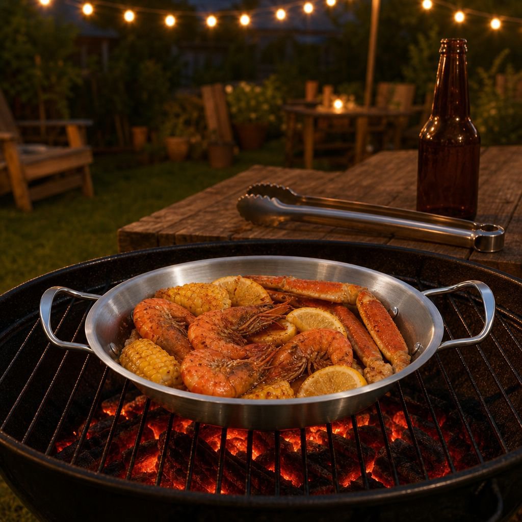 Multi-purpose Family Double Ear Flat Stainless Steel Pan