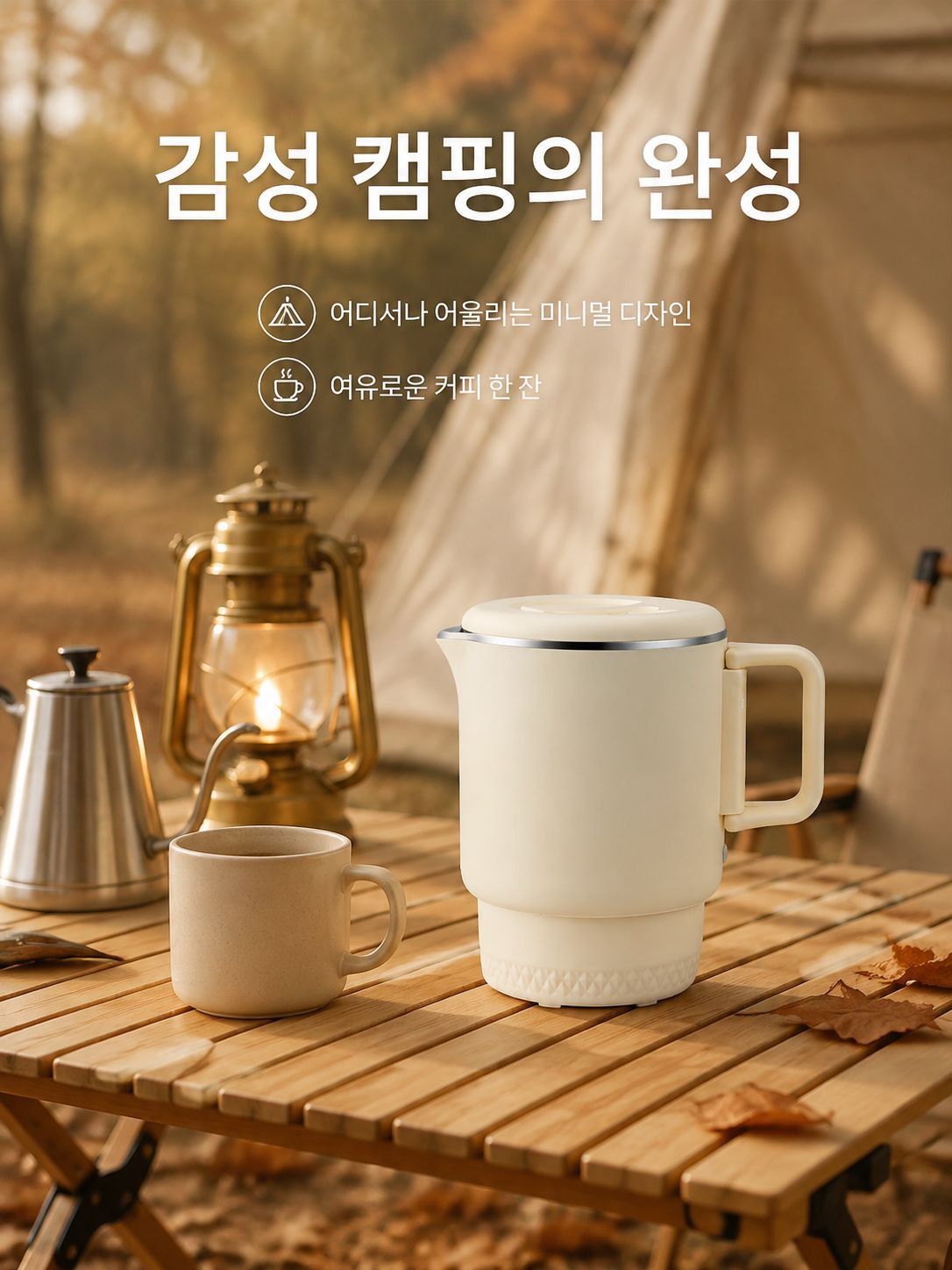 휴대용 스테인리스강 접이식 주전자