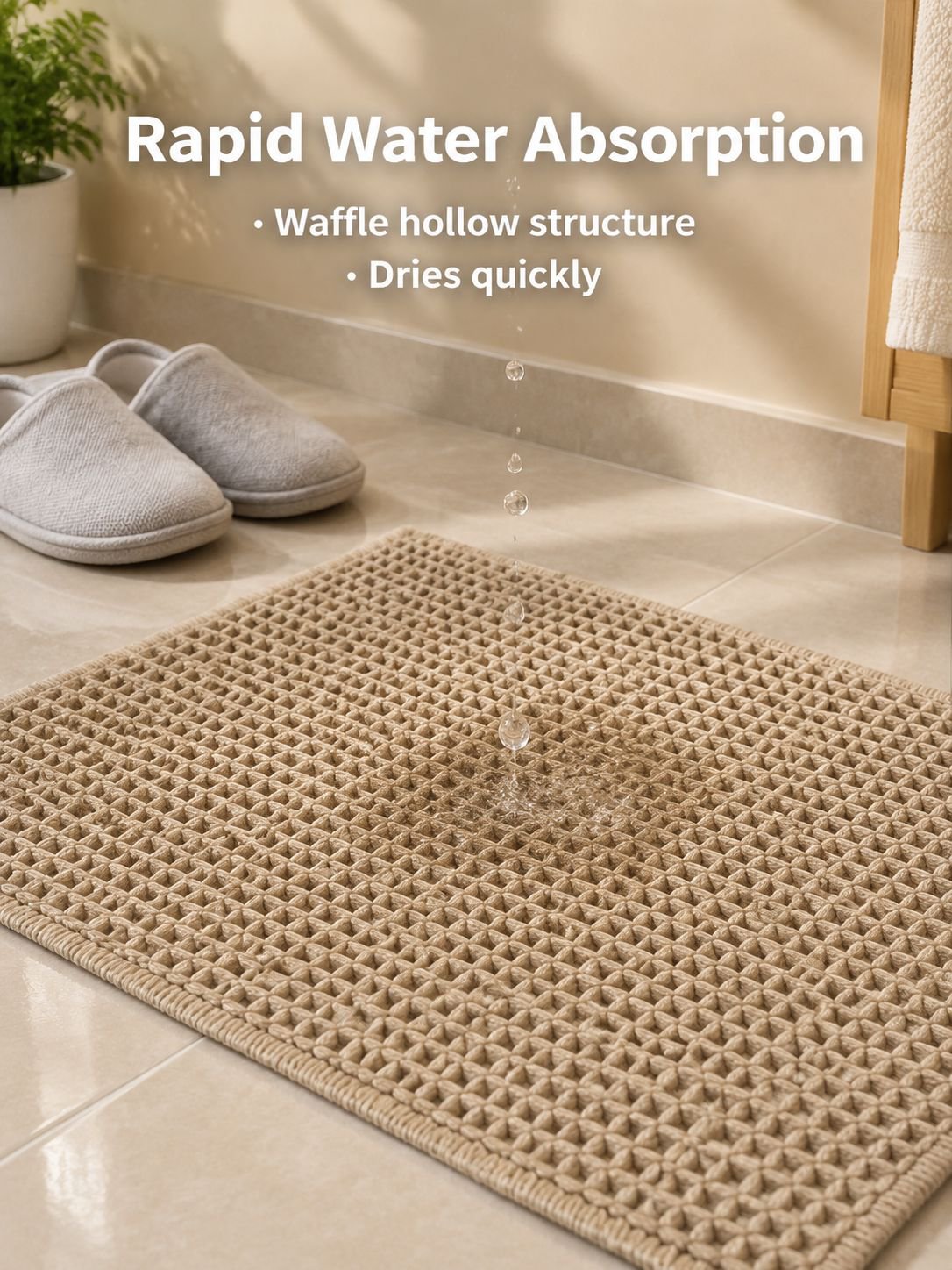 Huafu Ge bathroom floor mat anti slip, absorbent, quick drying