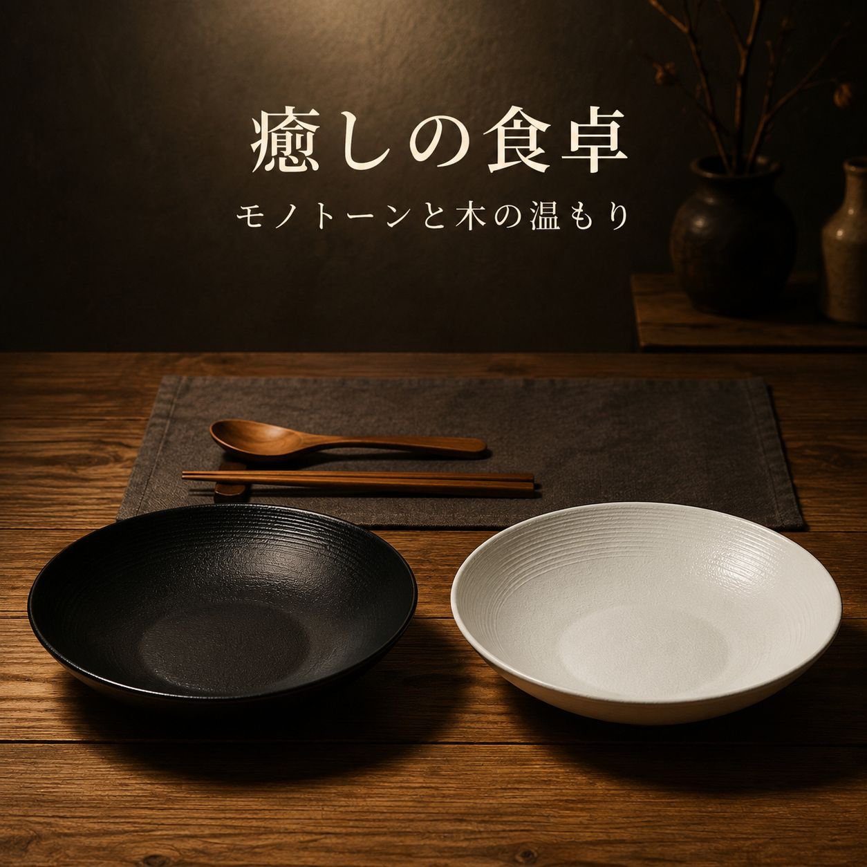 シンプルな丸型セラミックディナープレート／スーププレート