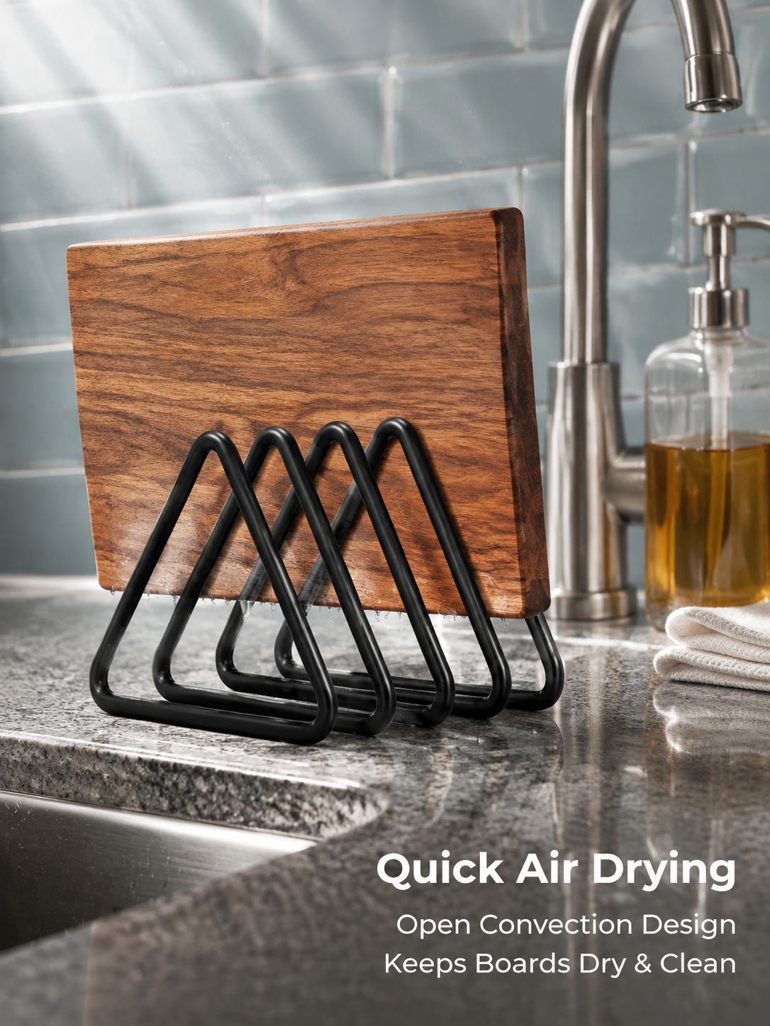 Iron tabletop cutting board rack, metal cutting board storage rack, kitchen-specific vertical cuttin