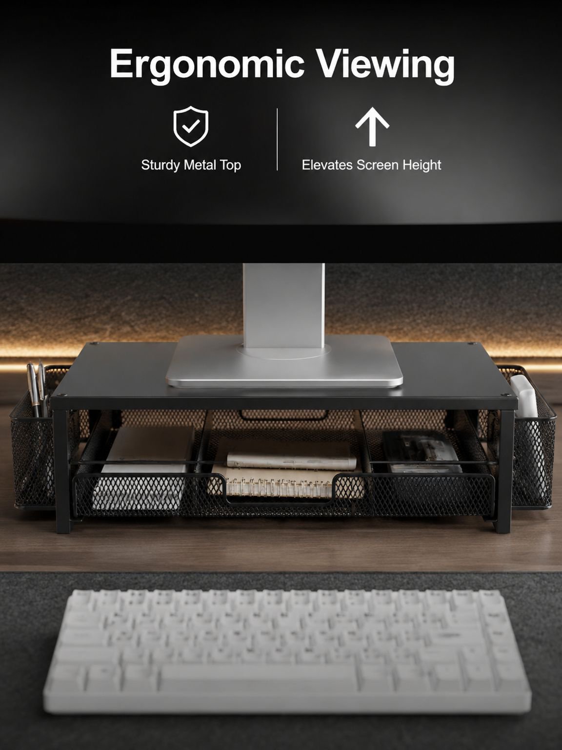Two-Tier Desk Organiser with Drawer