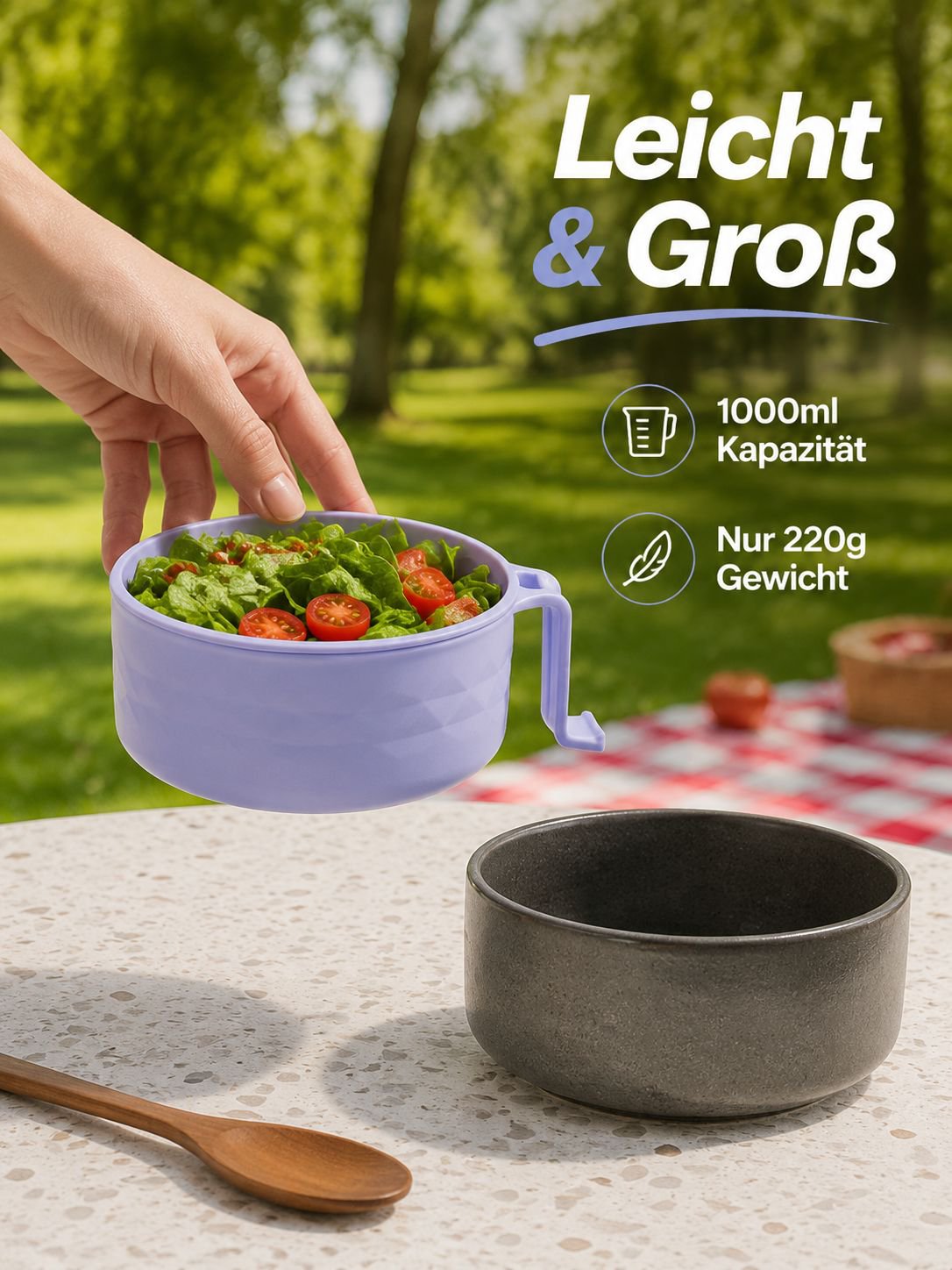 Großes Instant-Nudel-Schüssel-Set aus Weizenstroh
