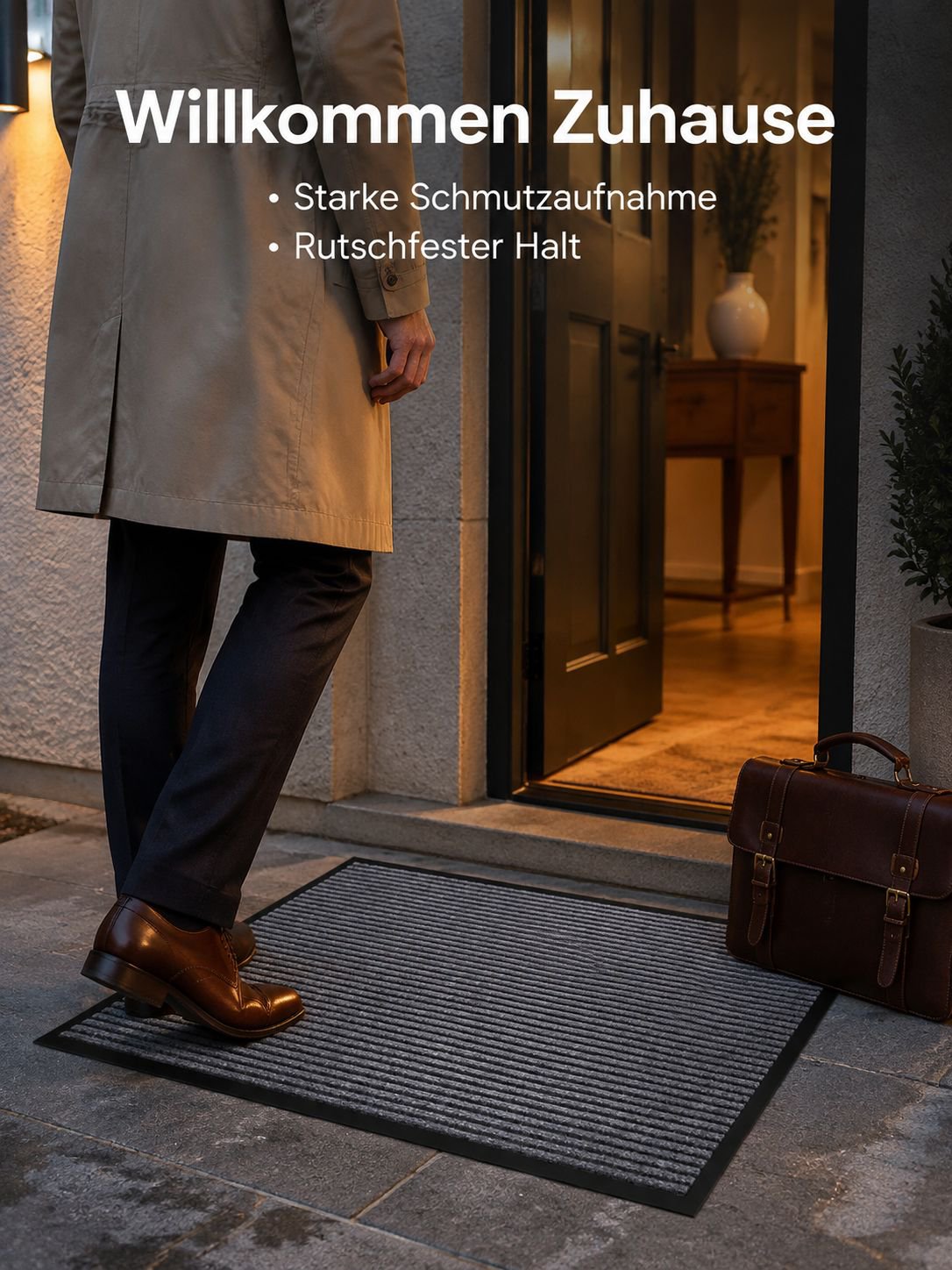 Fußmatte vor dem Hauseingang
