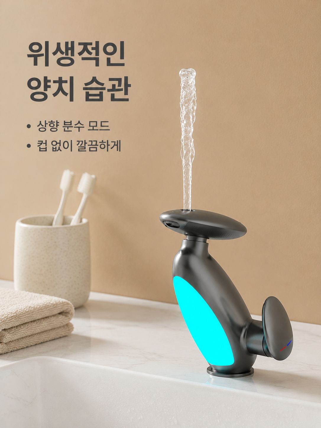확장형 펭귄 수도꼭지 설치 예시