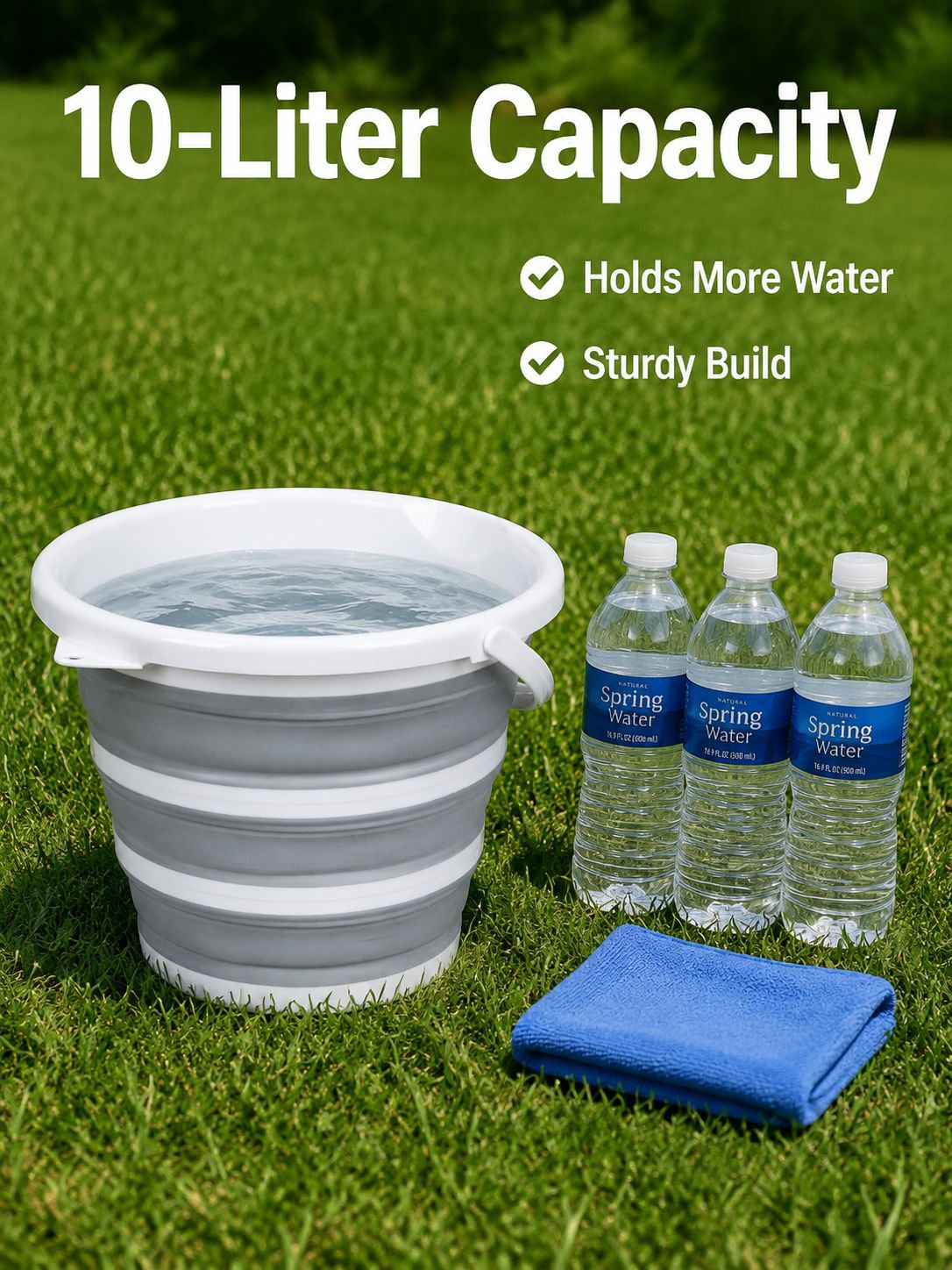 Foldable water bucket, car wash bucket, outdoor travel fishing bucket, water storage bucket, lightwe