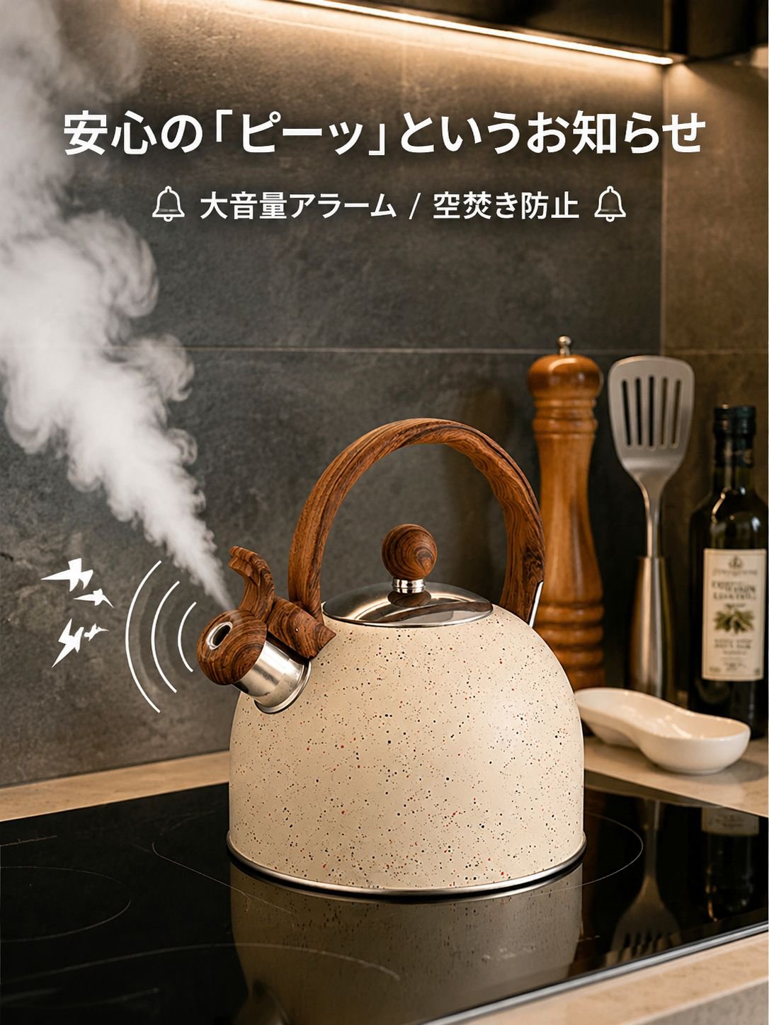 ステンレス製家庭用ケトル