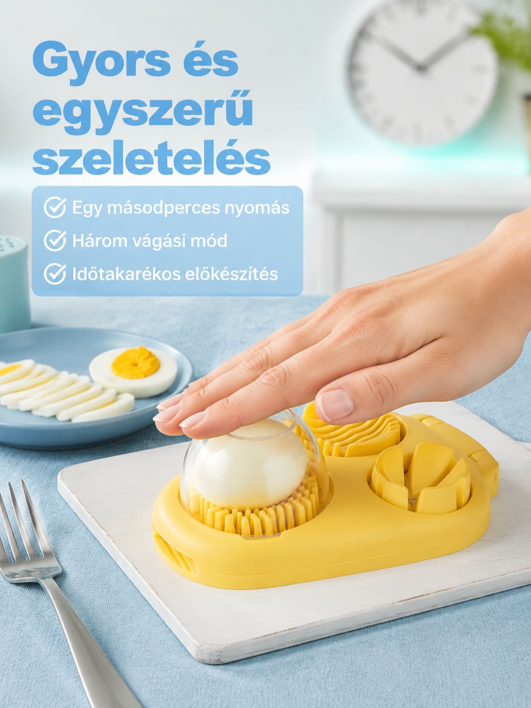 Multifunkciós tojásvágó eszköz konyhába