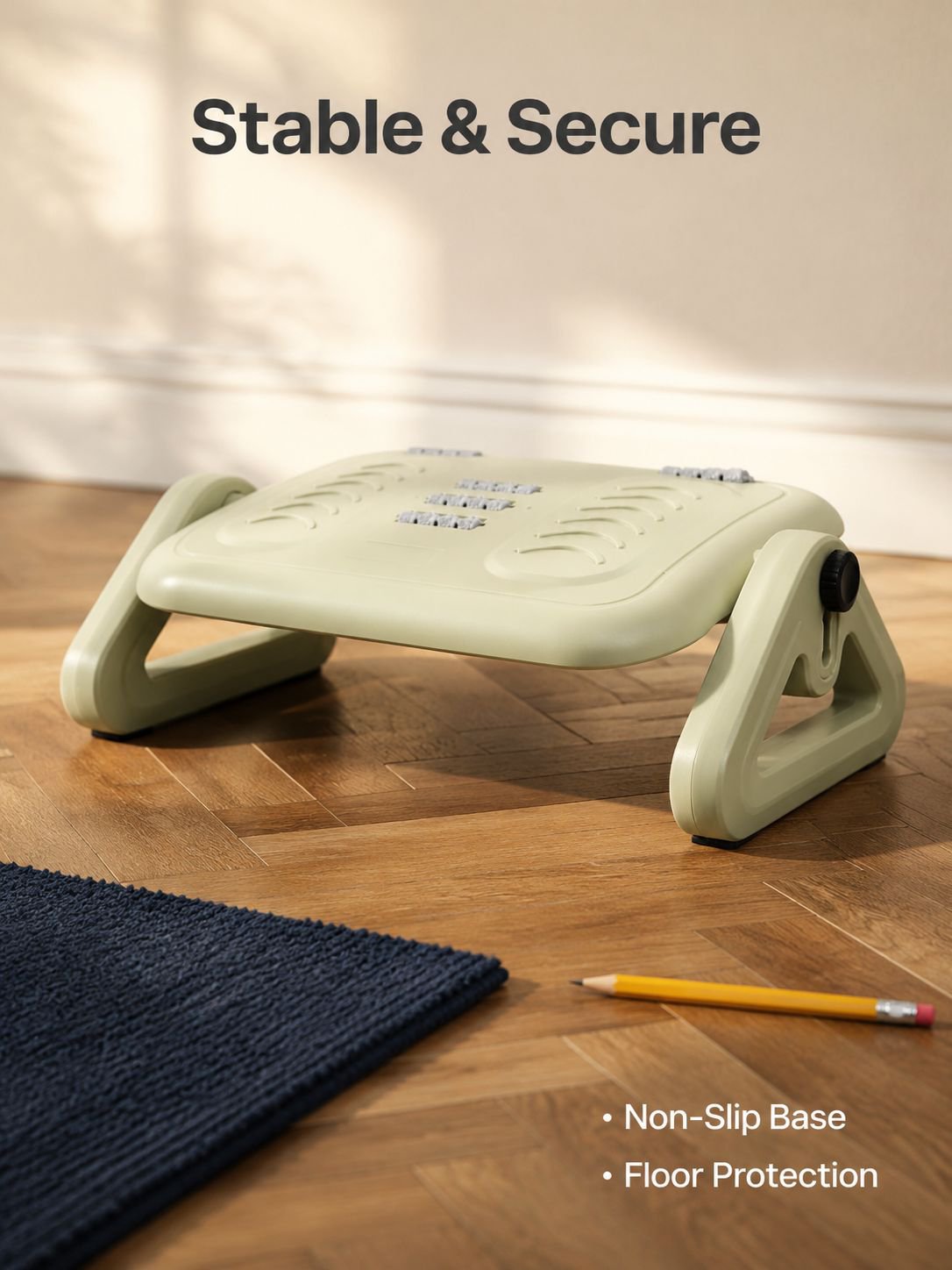 Adjustable Massage Footstool/Footrest Under Desk/Anti-Crossing Leg Pad