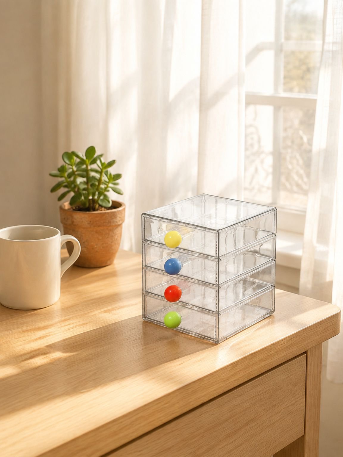 Boîte de rangement de bureau à tiroirs, multi-couches