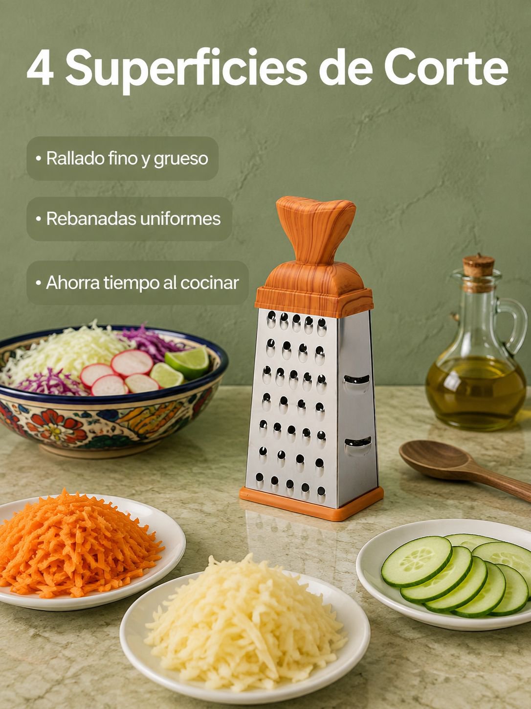 Cortador multifuncional de verduras, rallador de zanahoria, cortador de patatas y pepino