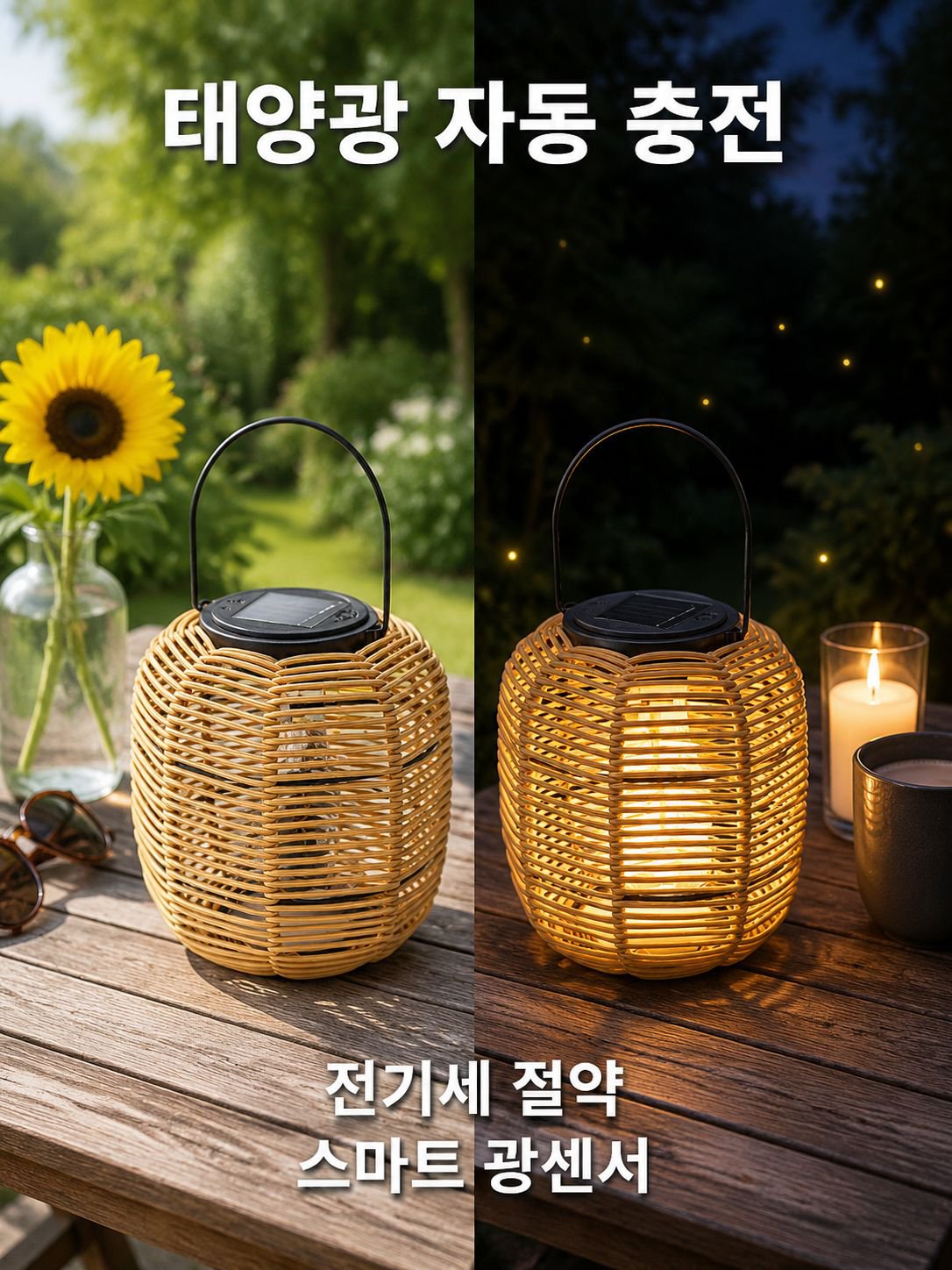 직조 정원용 태양광 조명