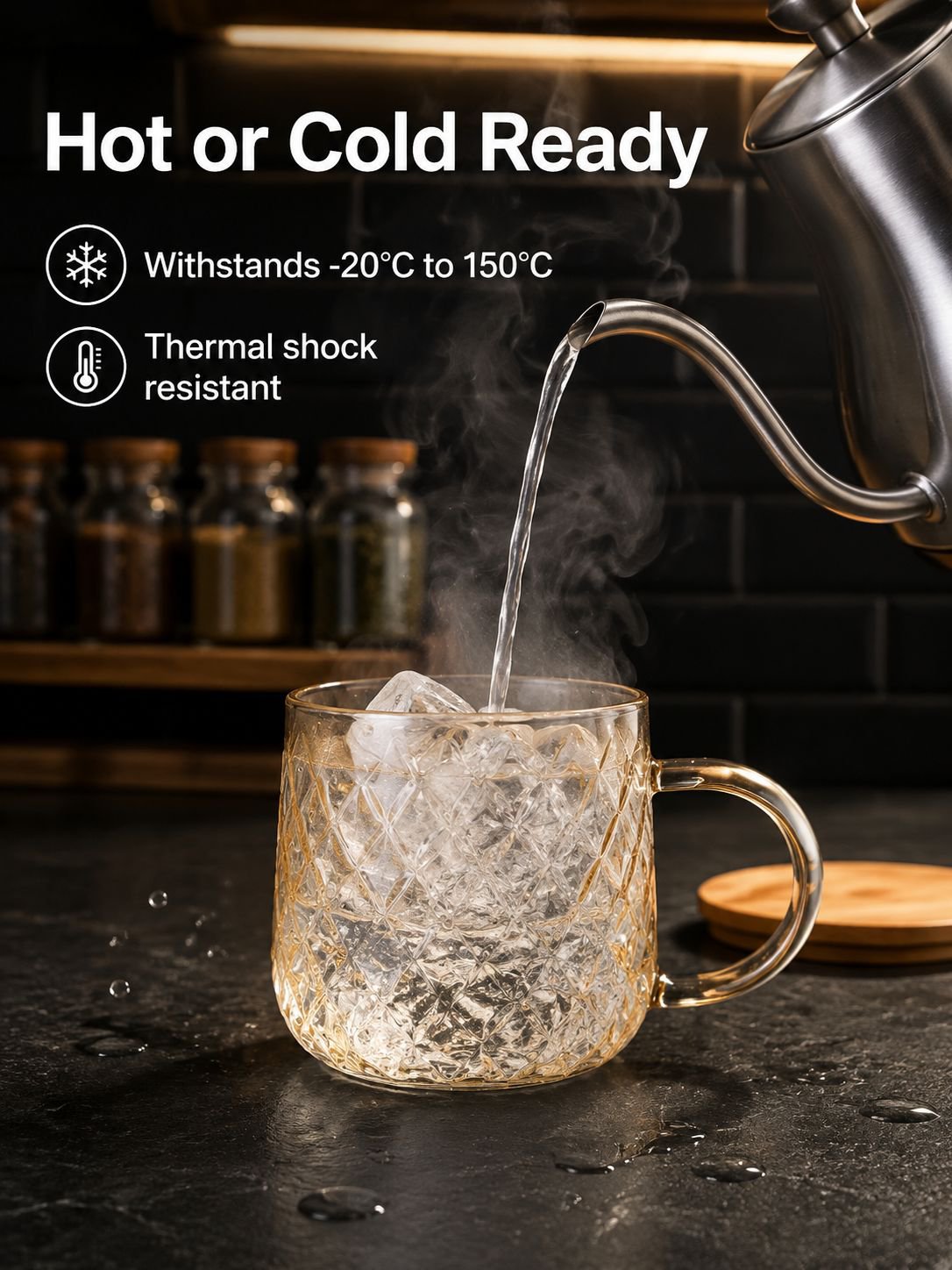 Heat-resistant glass water cup