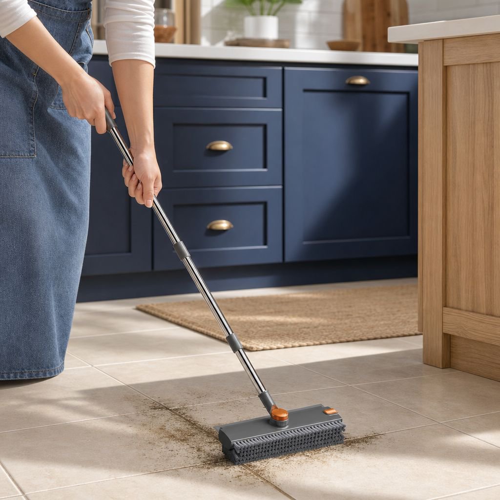 V-Shaped Rotating Floor Brush, Bathroom Tile Cleaning Brush, Stiff Bristle Gap Brush