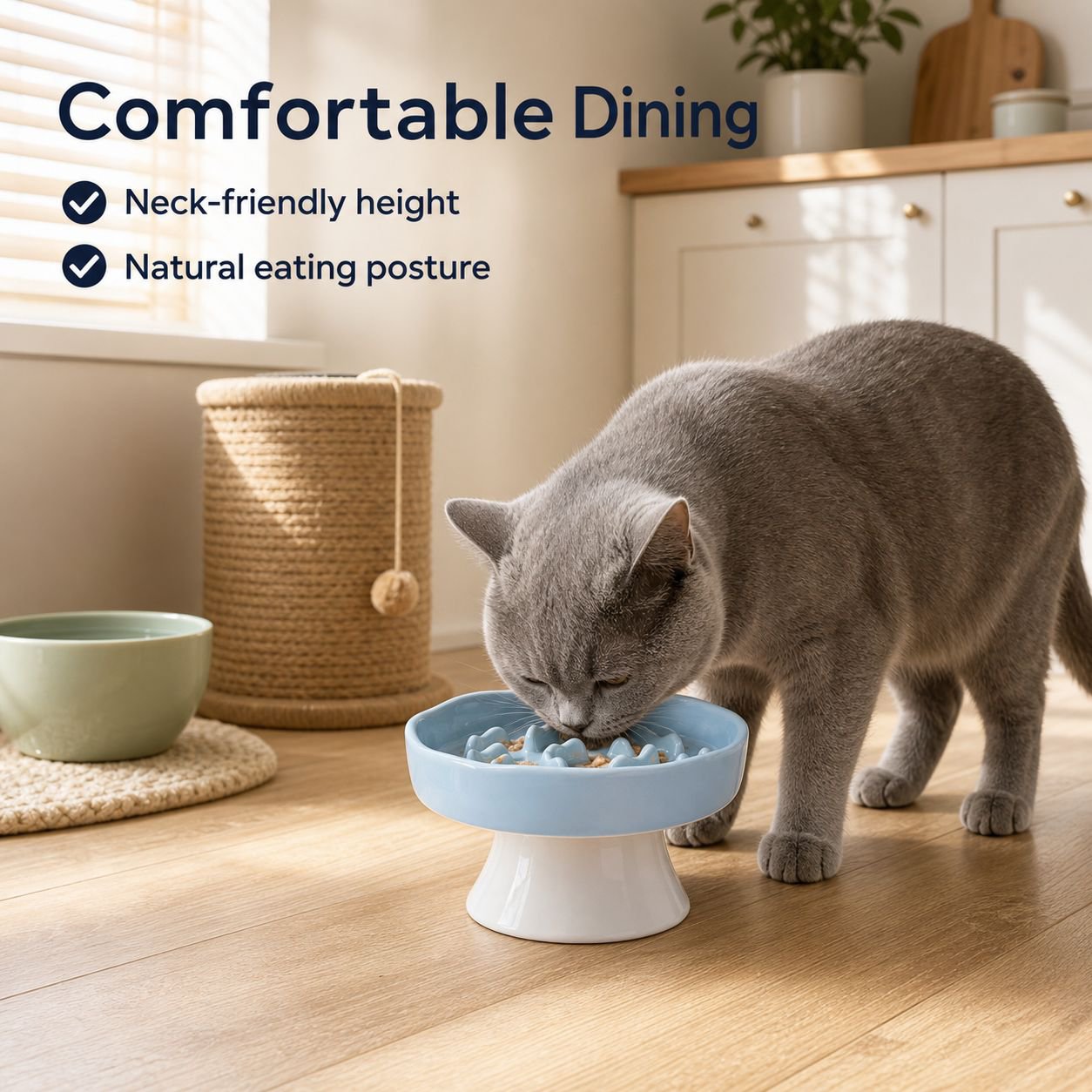 Pet Slow Feeder Bowl with Flower-Shaped Mouth