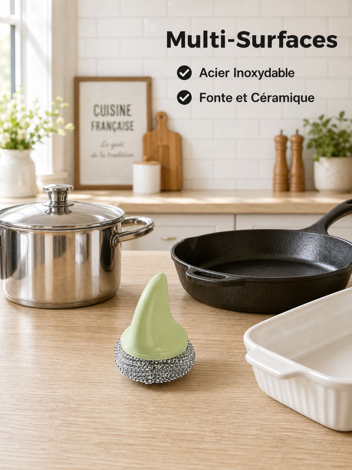 Brosse à casserole pour nettoyage de cuisine