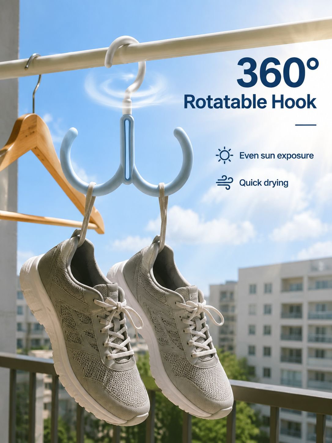 Multi-Arm Swivel Coat Hook Organizer