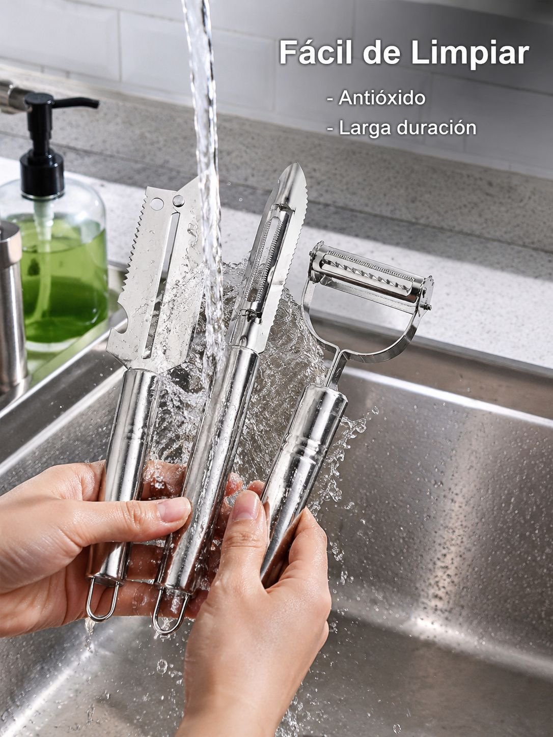 Utensilios de cocina de acero inoxidable para salas de estar y hogares - Pelador de frutas