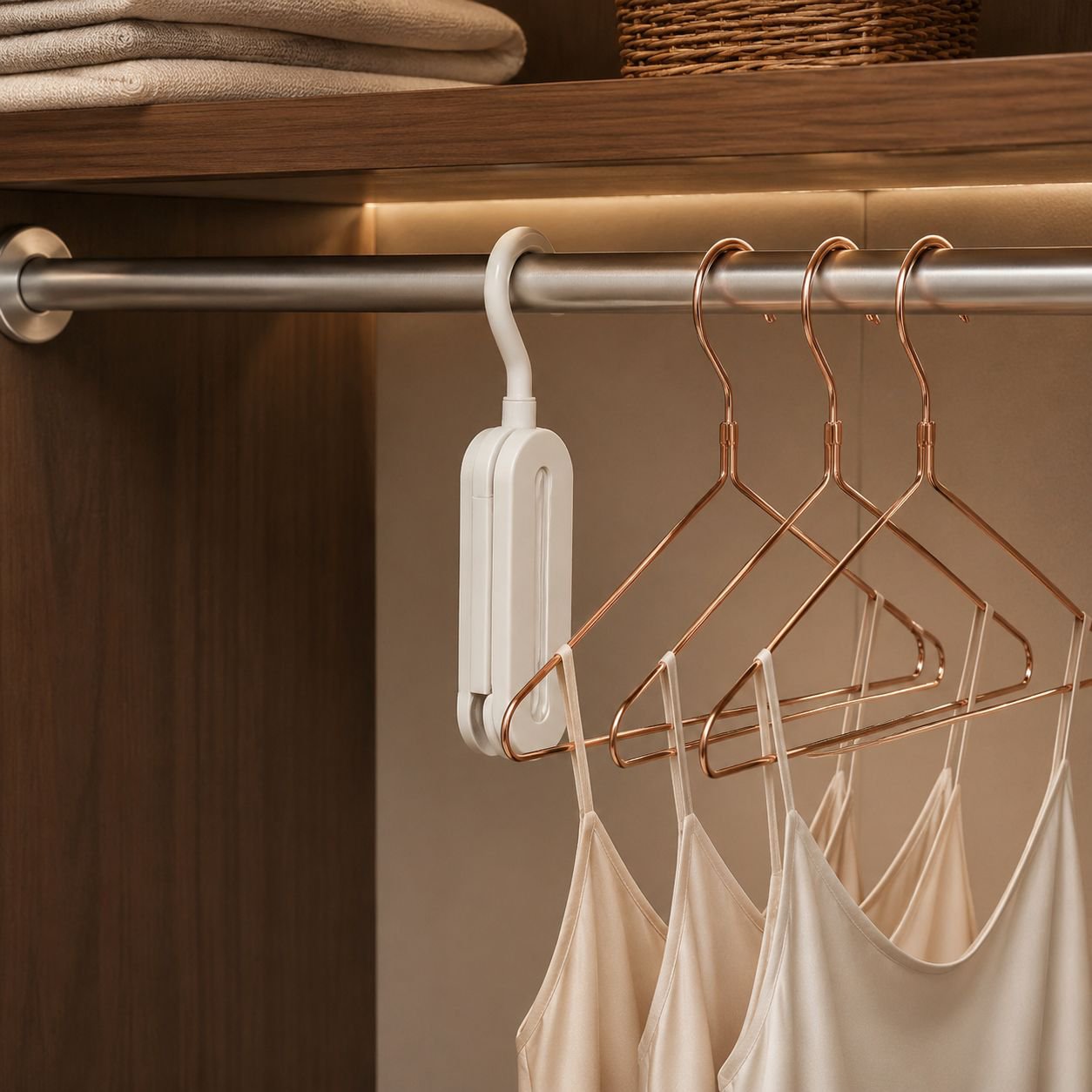 Foldable hanger for compact storage