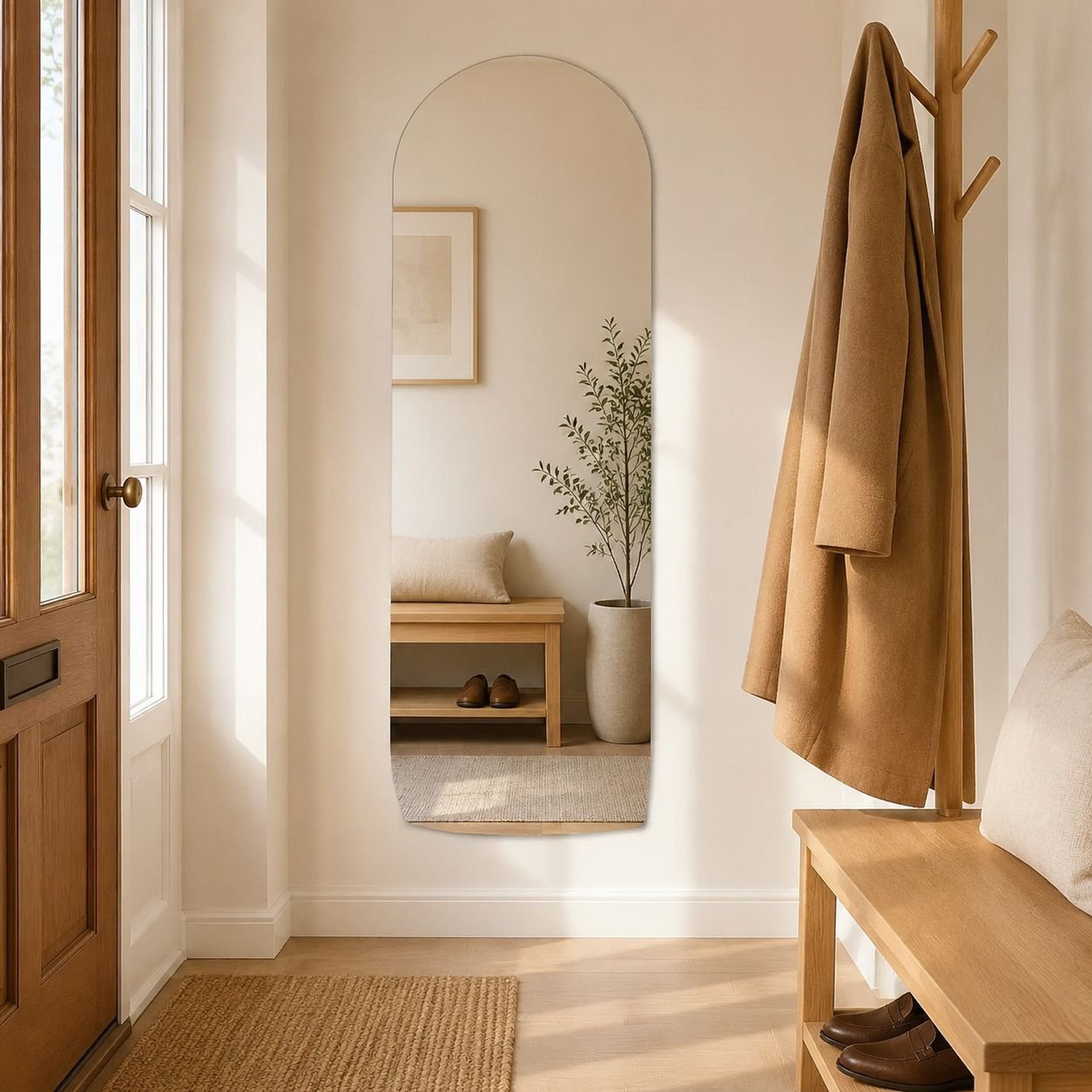 Lightweight self-adhesive mirror for dorm or hallway
