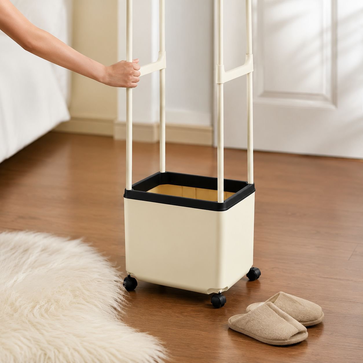 Rolling Bedside Clothing Organizer Rack