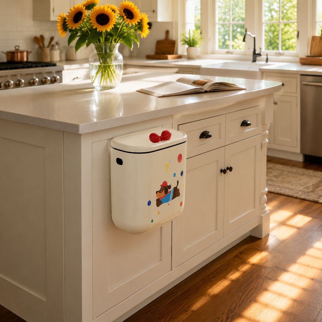 Convenient wall-hanging garbage bin for kitchen