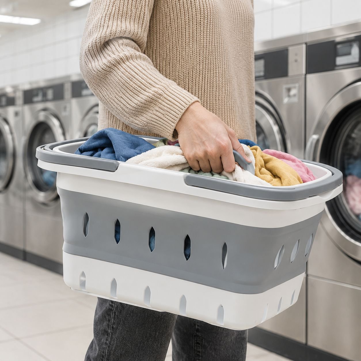 Portable Foldable Laundry Hamper for Storage