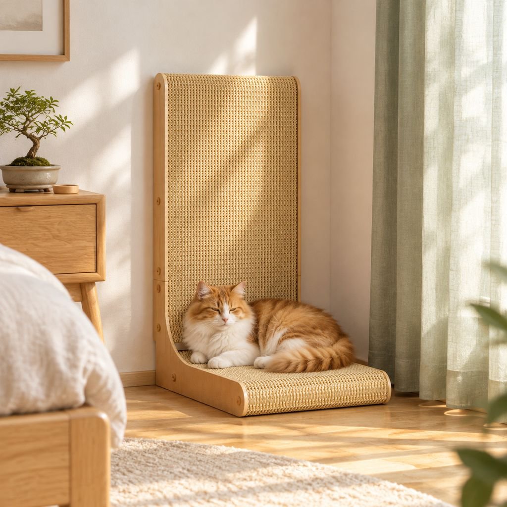 猫専用自立型L字爪とぎボードの全体画像