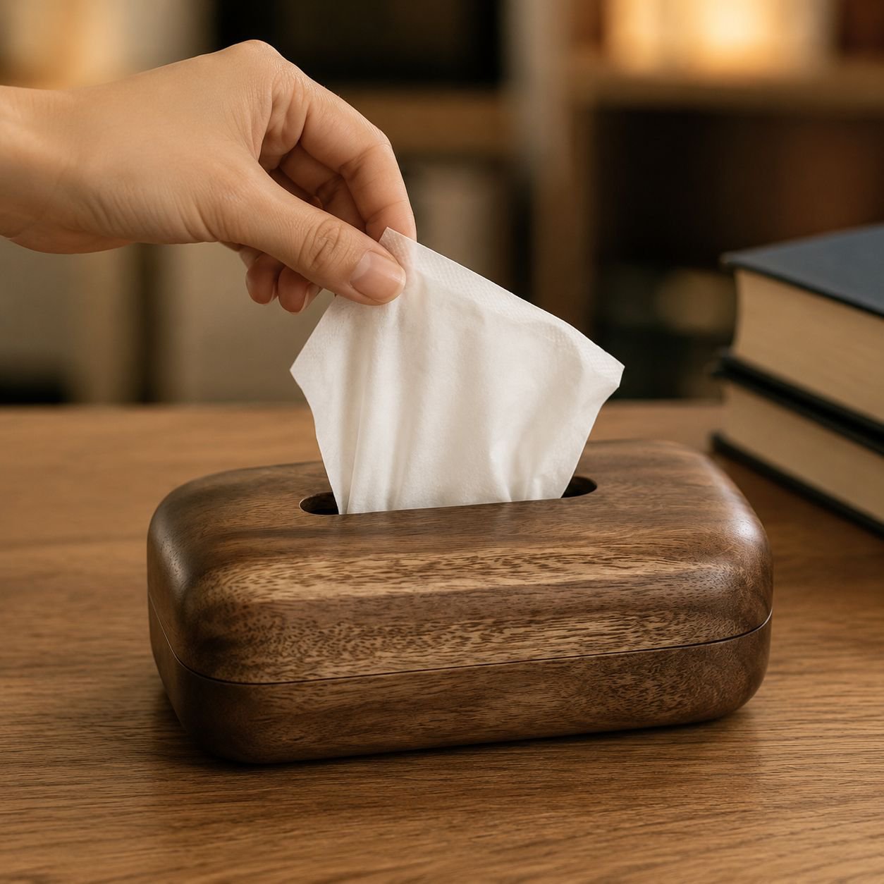 Light Luxury South American Walnut Tissue Box Desktop Household High-Value Paper Box C