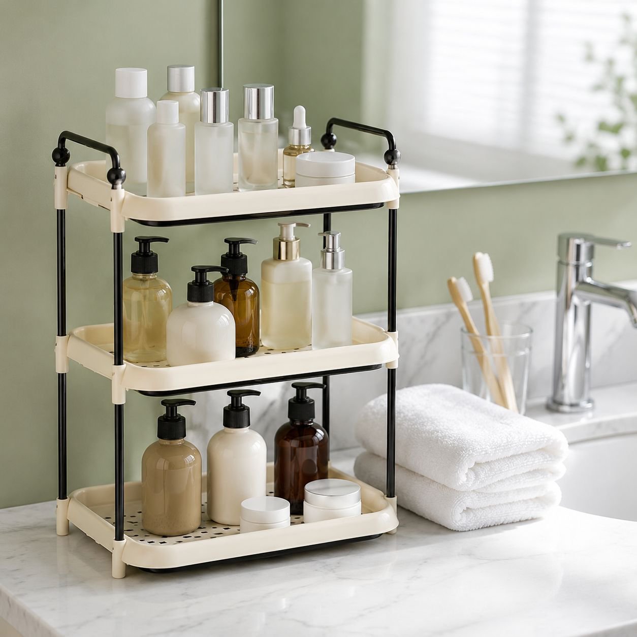 Desktop rack home kitchen cup storage rack living room bathroom drain rack multi-layer plastic stora