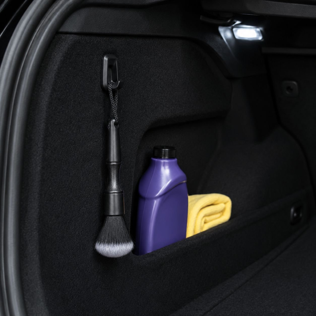 Versatile car interior brush for multiple surfaces