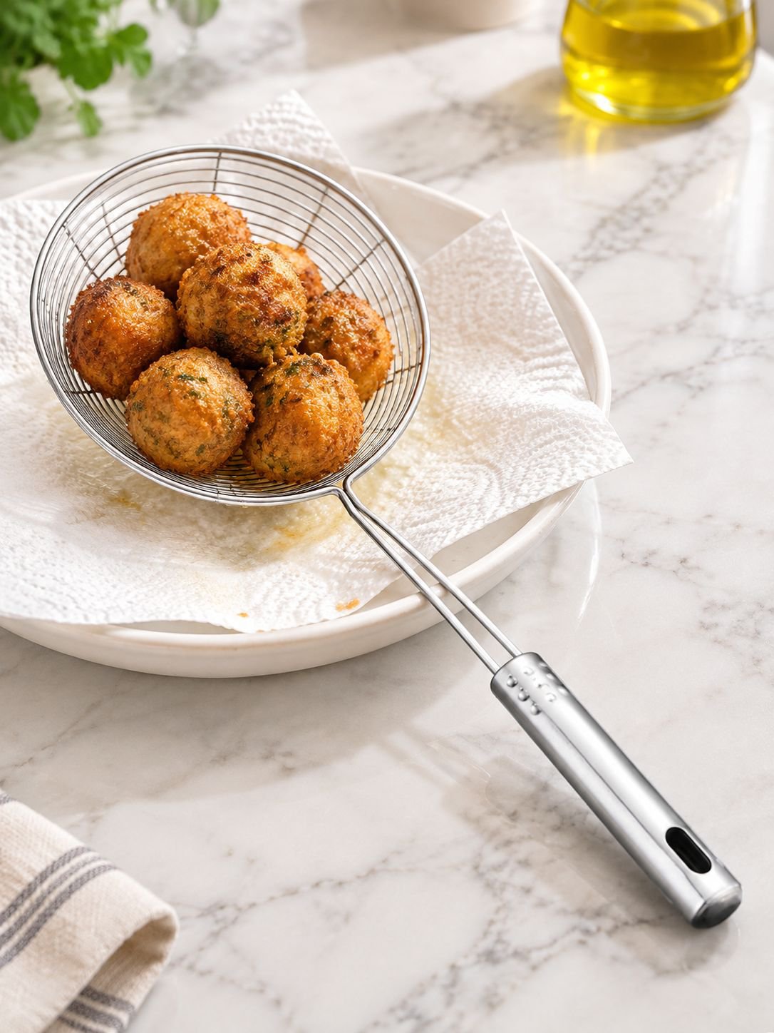 Langlebiger Edelstahl-Schaumloeffel für die Gastronomie