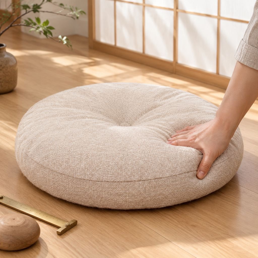 厚みのある背もたれ付きクッションの全体デザイン
