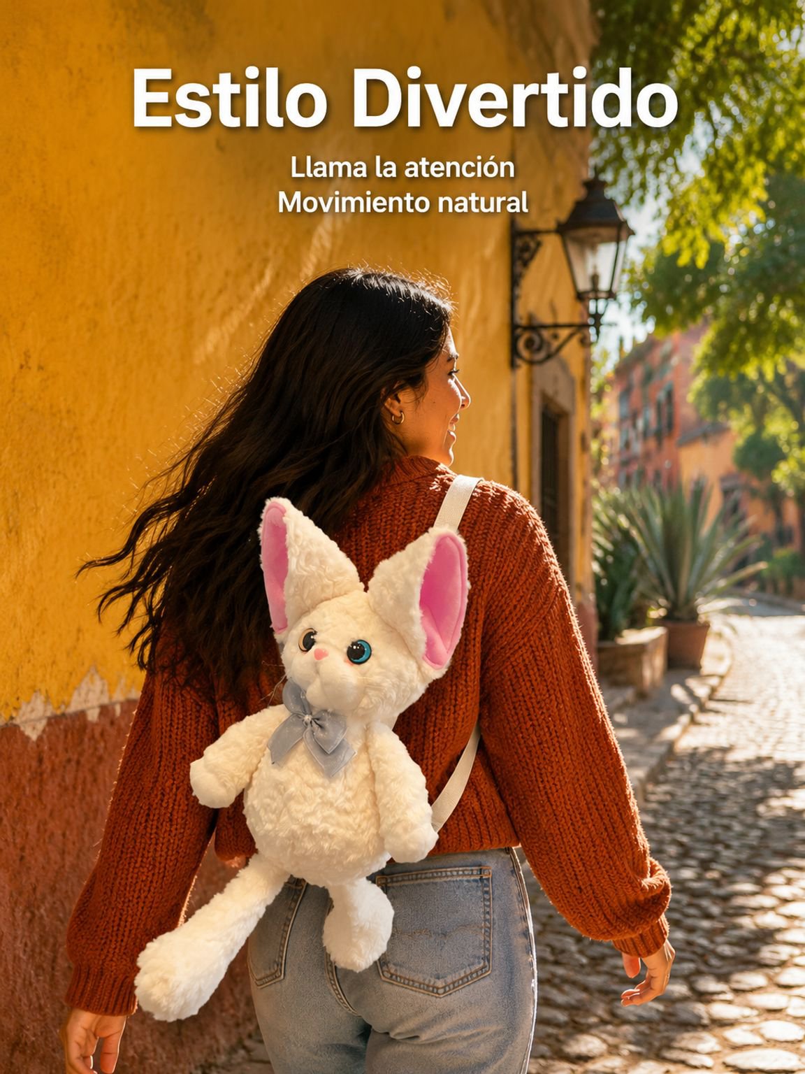 Mochila de peluche de gato adorable para niñas, especial para otoño e invierno