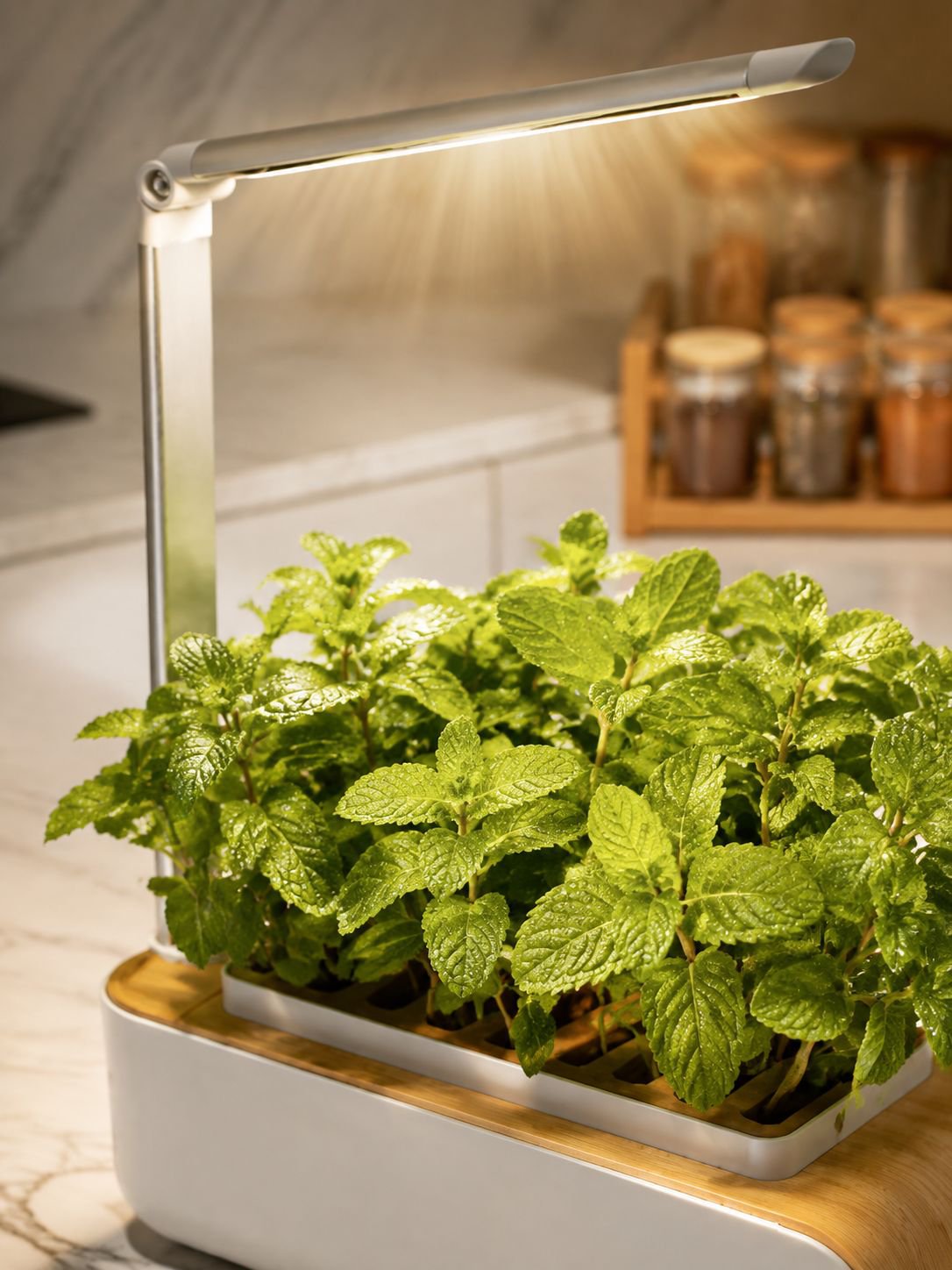 Plantero inteligente con temporizador automático de iluminación
