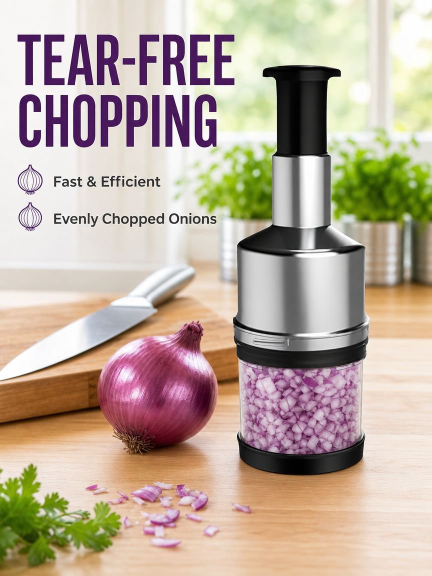 Manual fruit and vegetable chopper