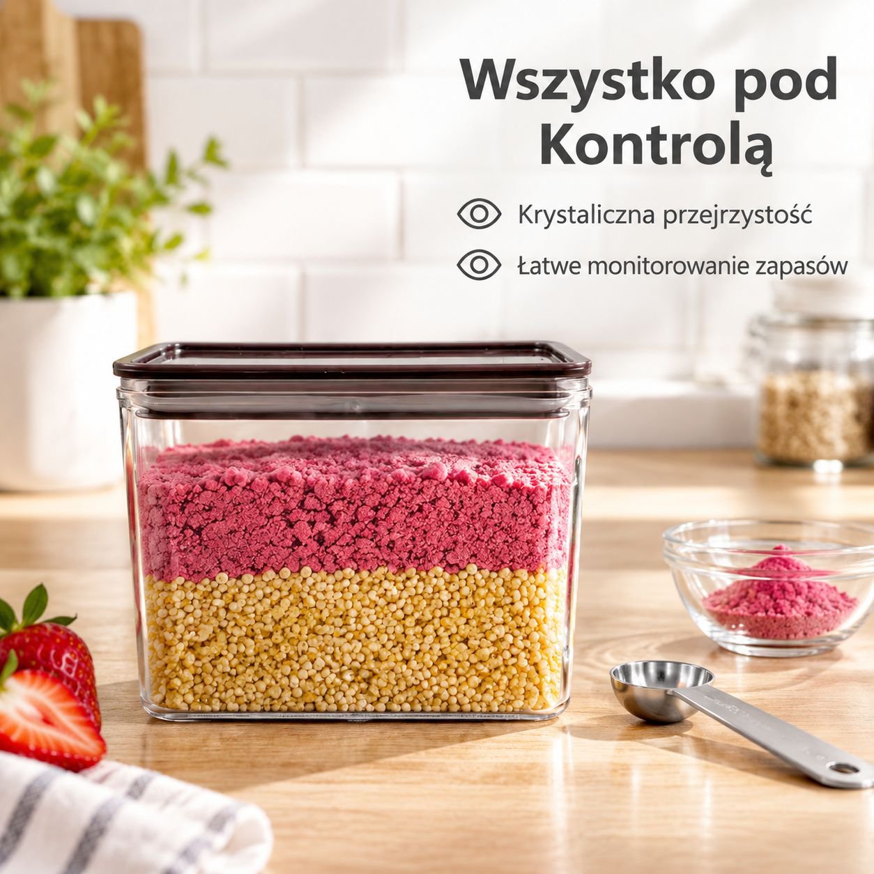 Wielofunkcyjny pojemnik hermetyczny na proszek owocowy i ziarna kawy